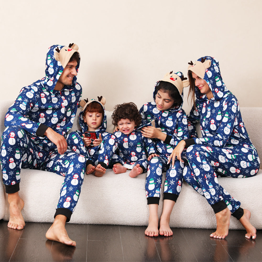 Weihnachtspajamas Schneemann Einteiler Familie