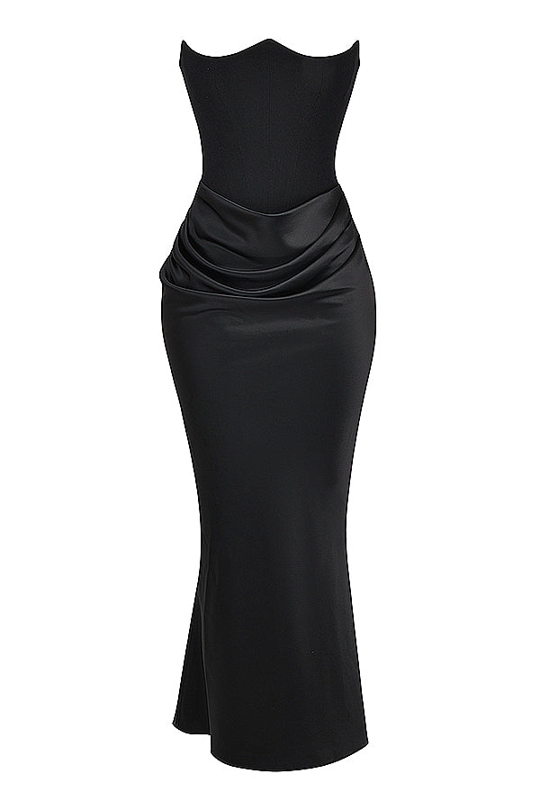 Trägerloses Maxi-Kleid Korsett-Dress