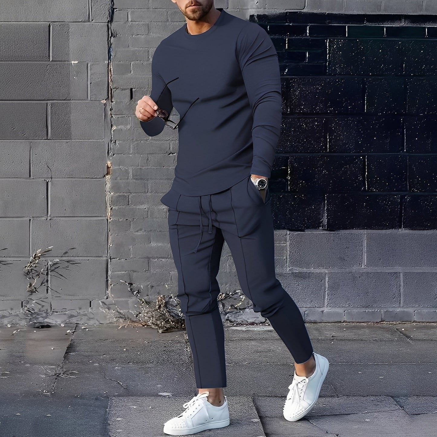 Herren Set Pullover und Hose Baumwolle Bequem