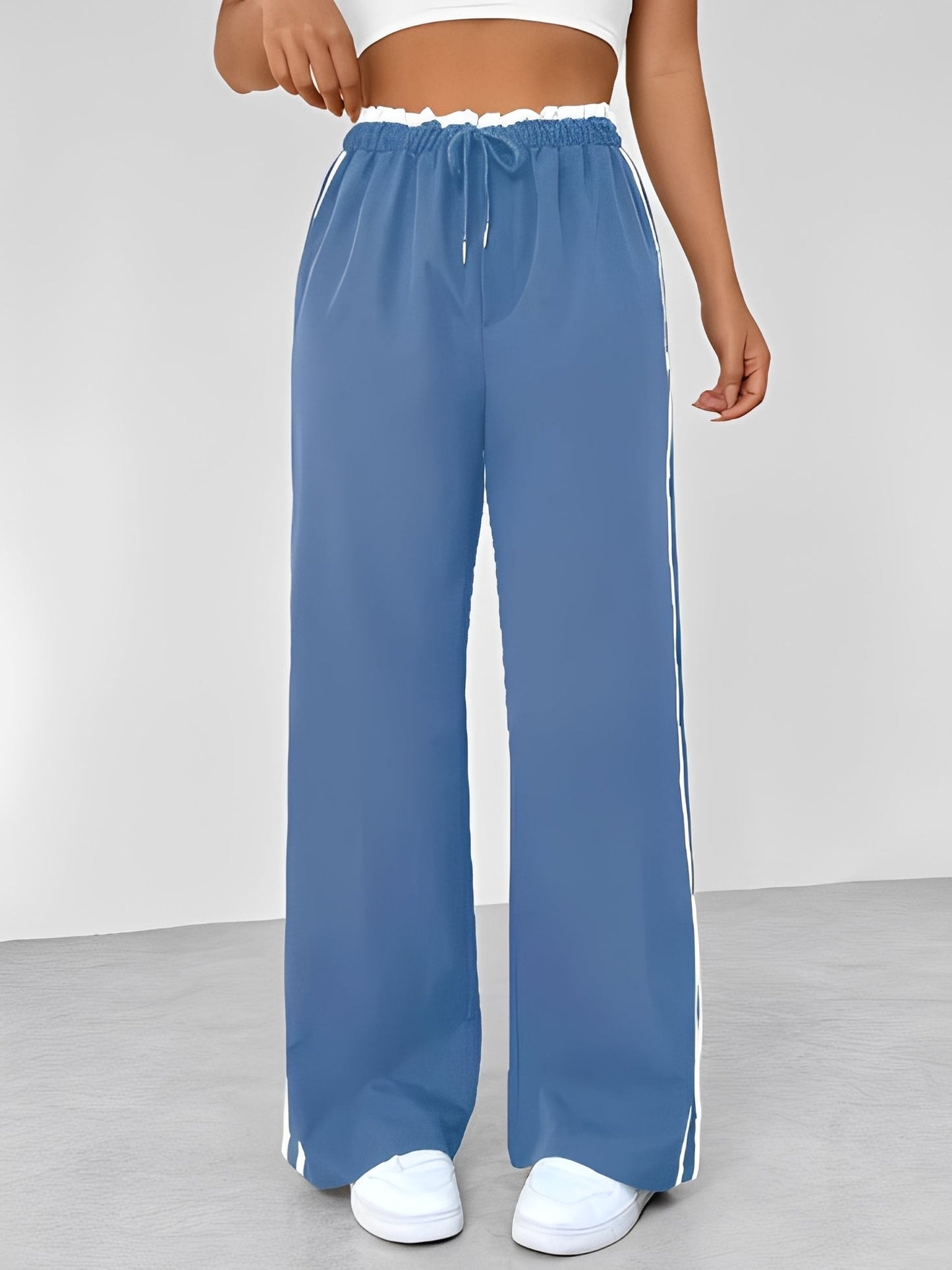 Damen Straight-Hose Weit Geschnitten Sportlich
