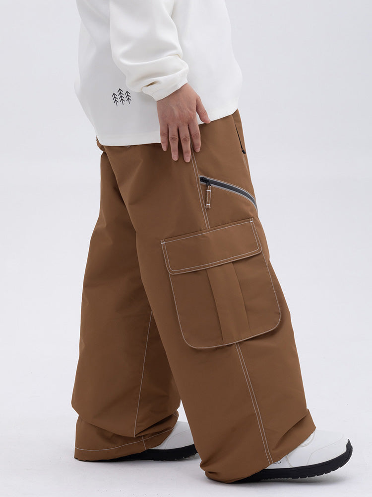 Damen Oversize Hose Baggy Beinform Cargotaschen