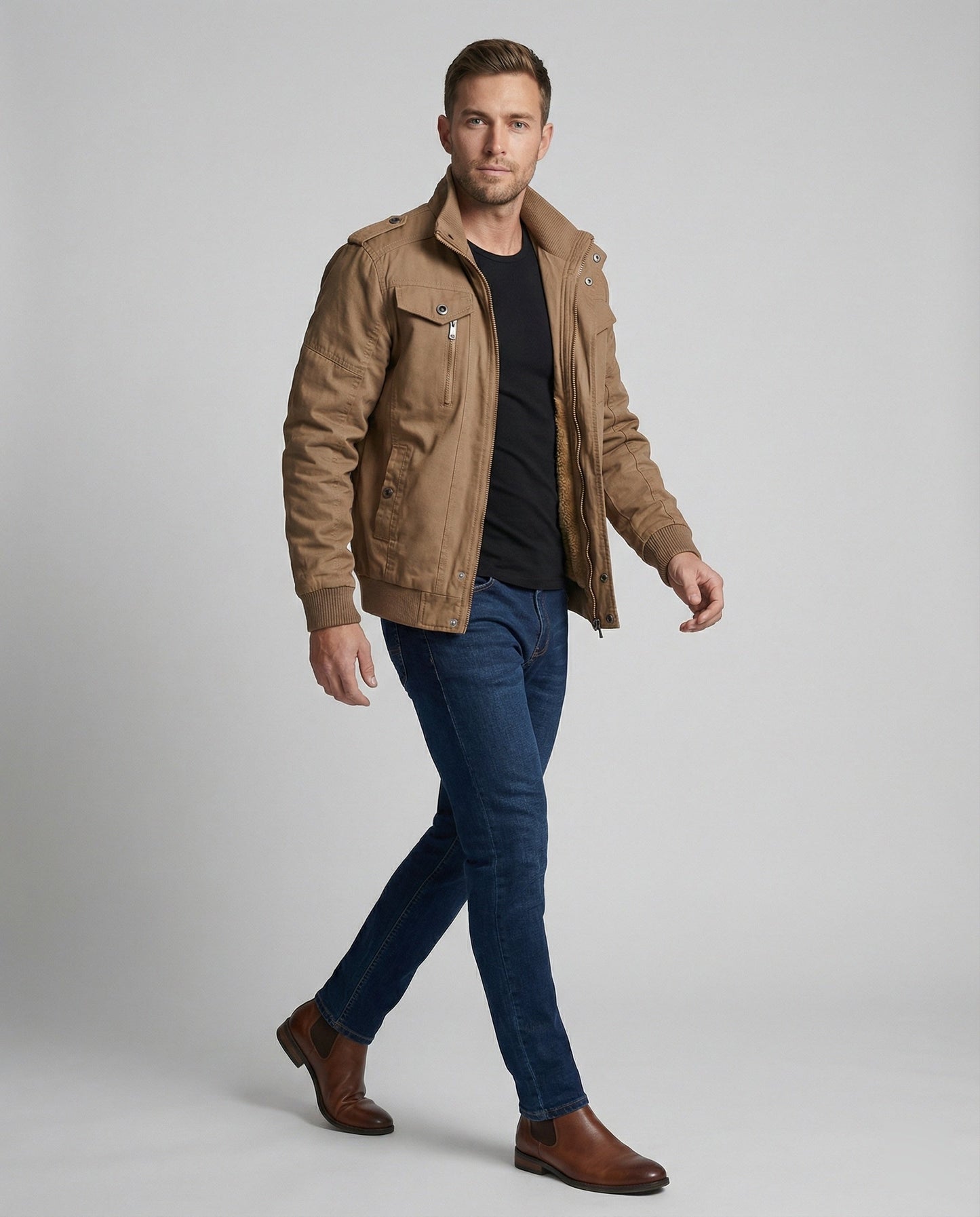 Militärjacke Herren Tough Norvielle Olivgrün