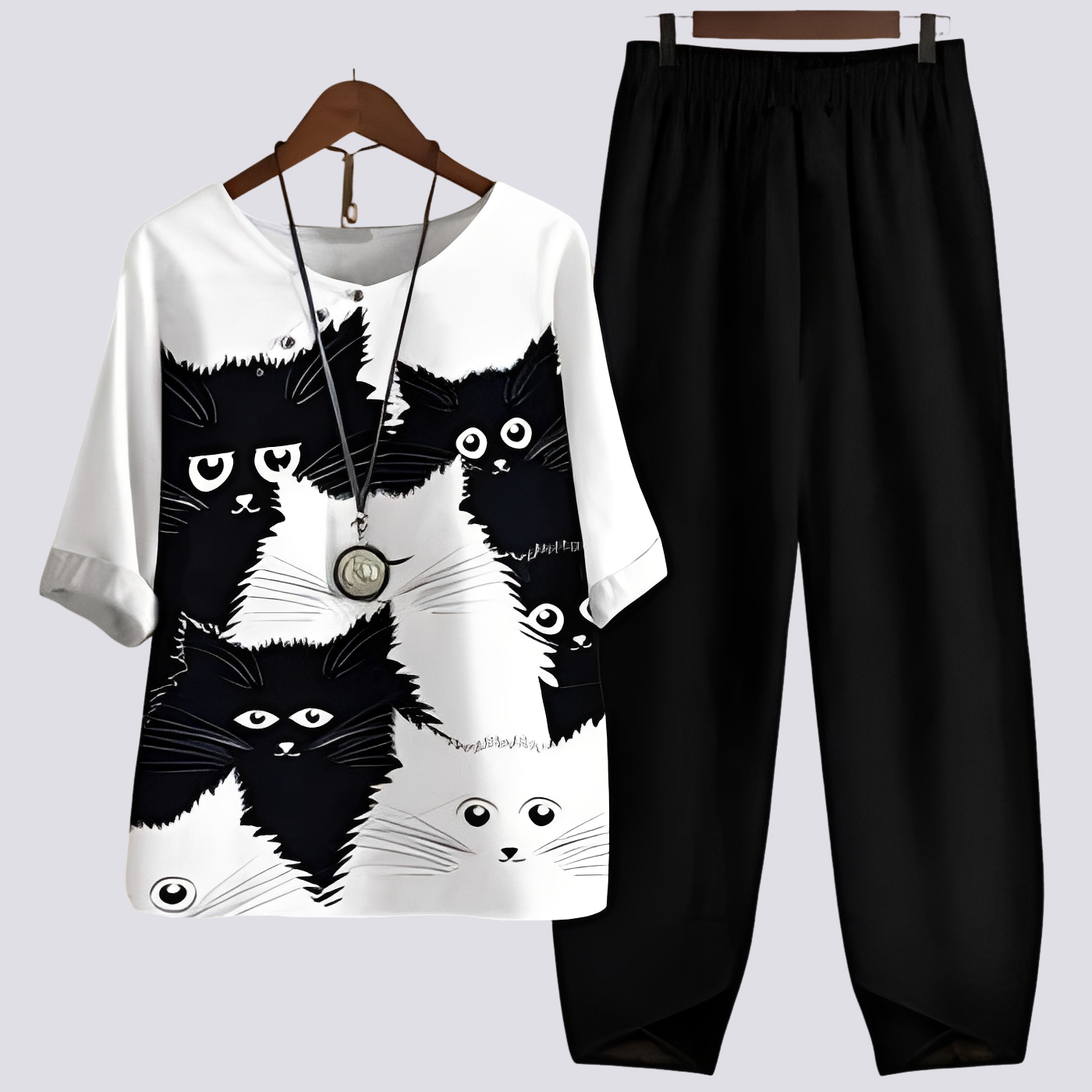 Damen Zweiteiliges Outfit Modernes Muster