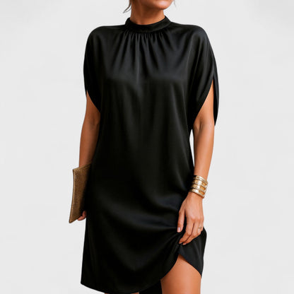 Damen Minikleid Hohem Kragen Lockere Passform - Norvielle