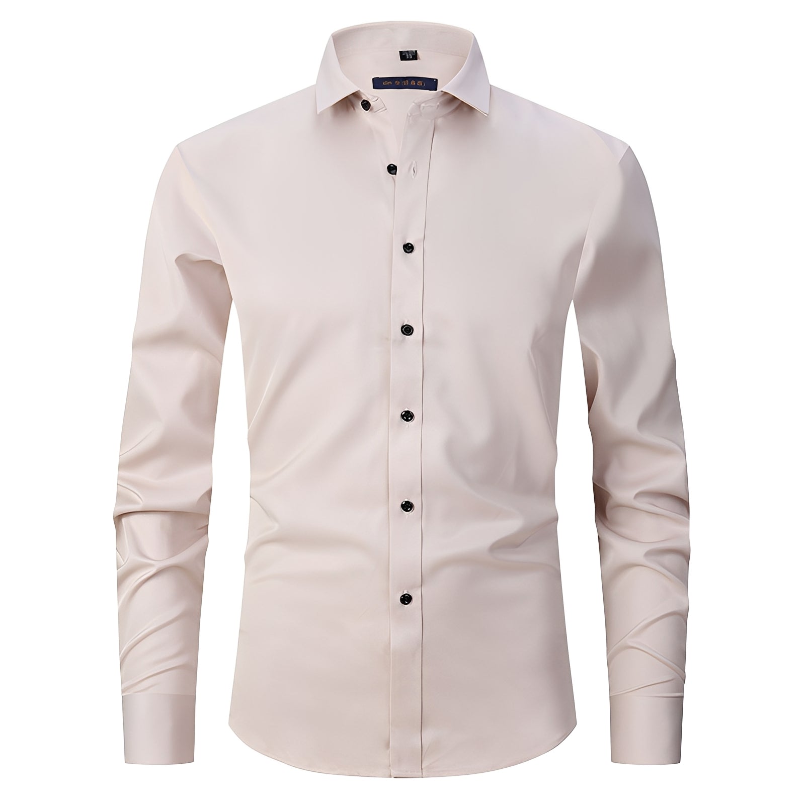 Herren Langarmhemd Modern Slim Fit Baumwolle Weiß - Norvielle