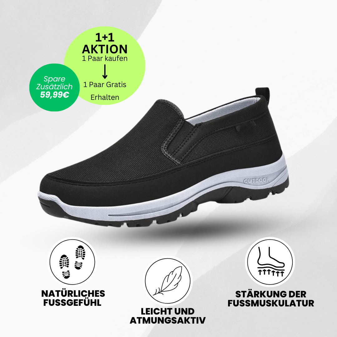 Ergonomischer Komfortschuh Schmerzlindernd Orthopädisch Schwarz - Norvielle