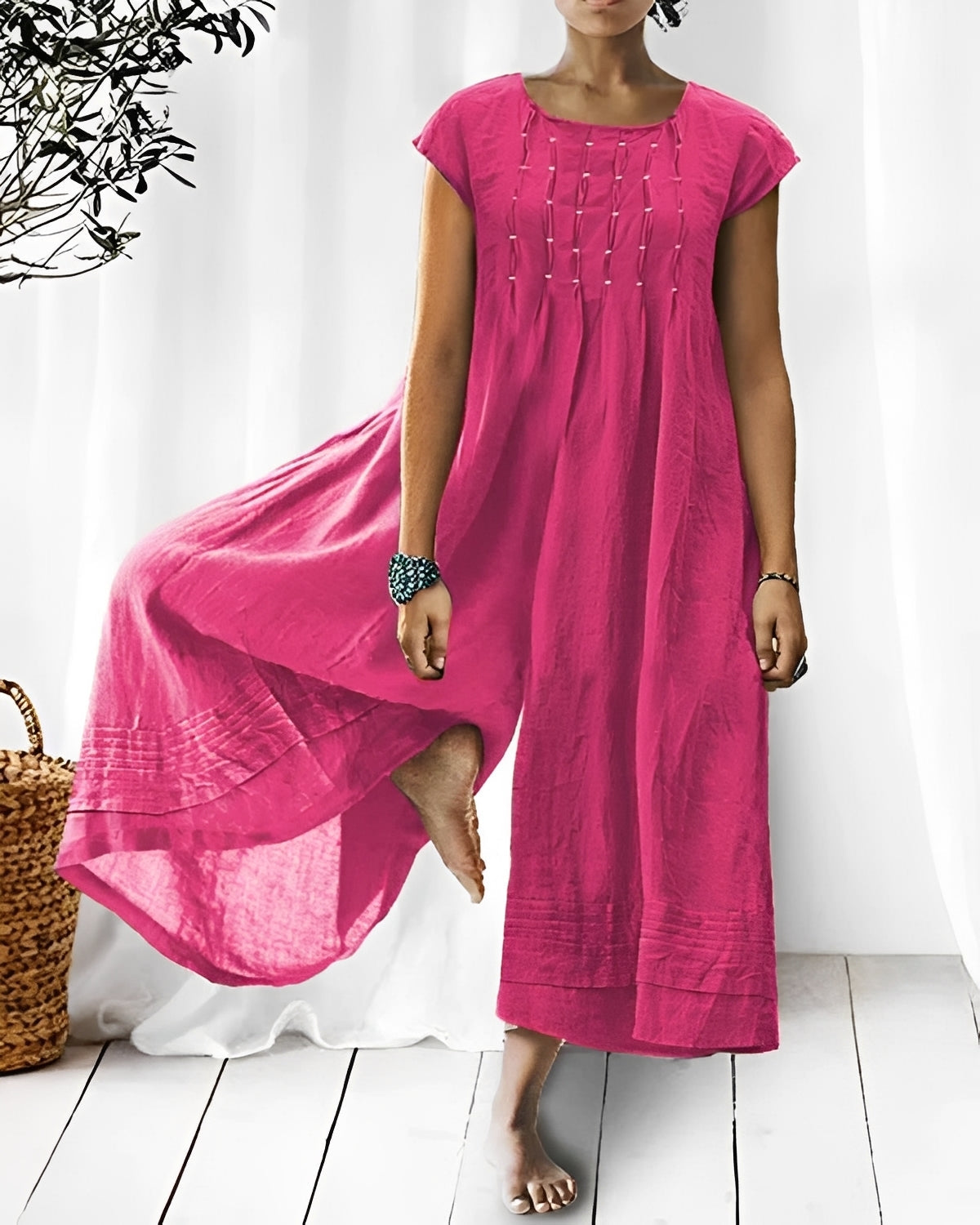 Damen Jumpsuit Kurzärmelig Stilvoll