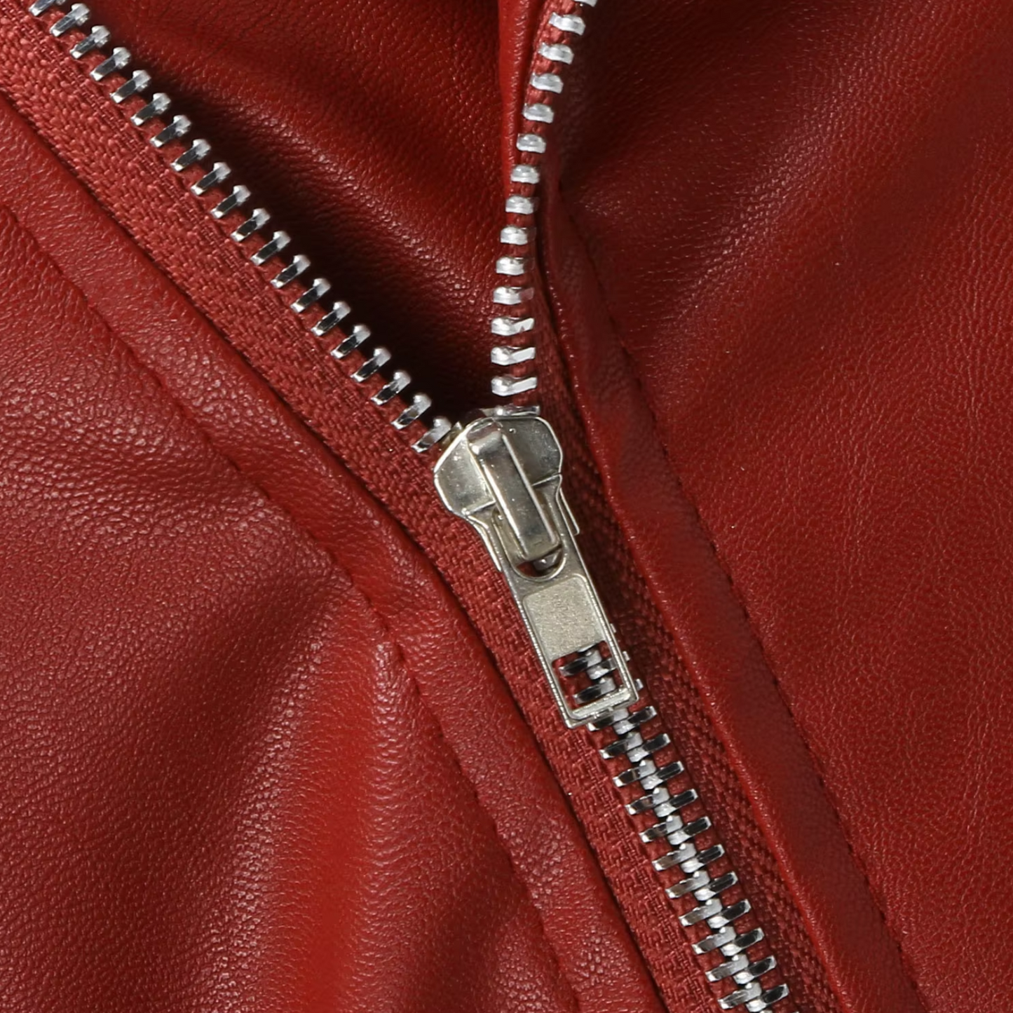Damen Bikerjacke Leder Gürtel Reißverschluss