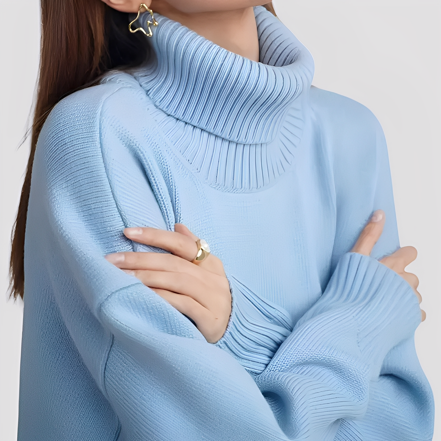 Damen Rollkragenpullover Übergroß Nylah - Norvielle