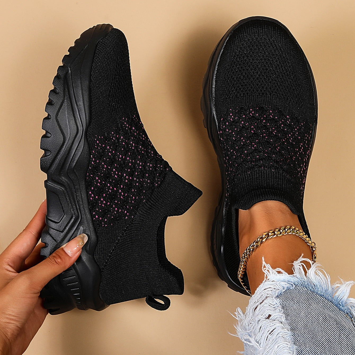 Damen Laufschuhe Flyknit Sockenschuhe