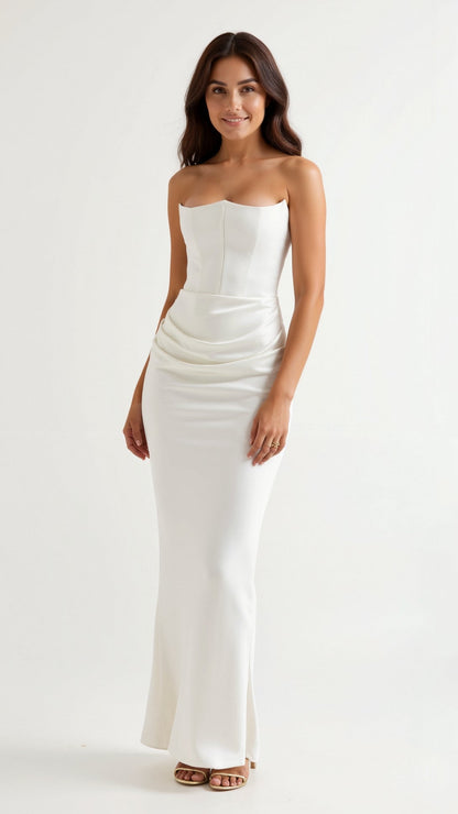 Damen Säulenmaxikleid Hochzeitsgästekleid Lang