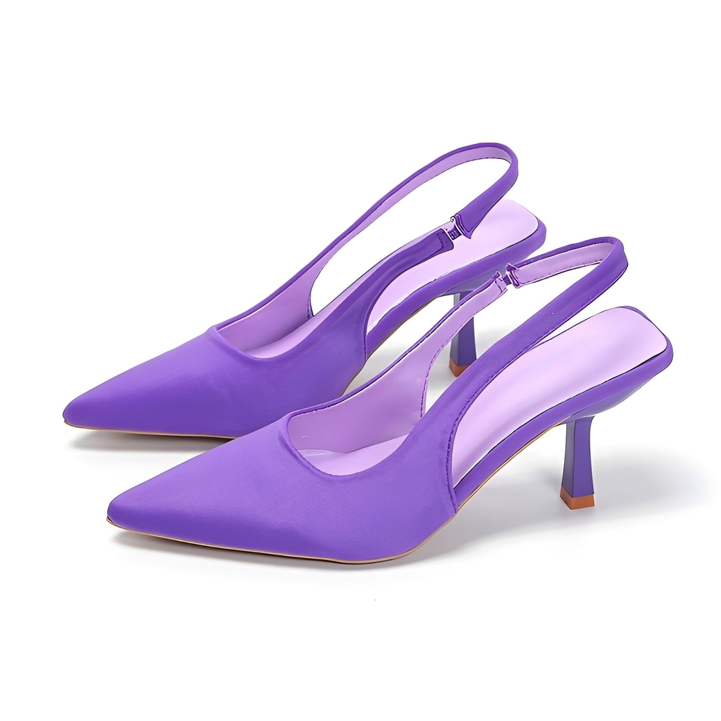 Damen High-Heels Slingback Pumps Spitze Zehenform