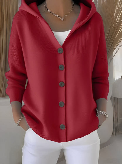 Damen Langarmjacke Kapuze Gemütlich