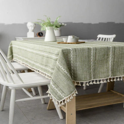 Elegante Baumwoll-Leinentischdecke