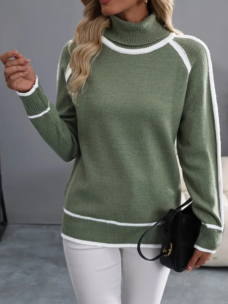 Norvielle Damen Rollkragenpullover Warm