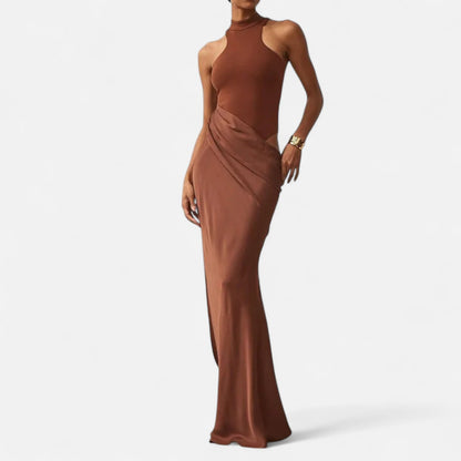 Damen Maxikleid Cut-Out Neckholder