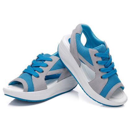 Norvielle Damen Muffin-Sandalen Kontrastfarben