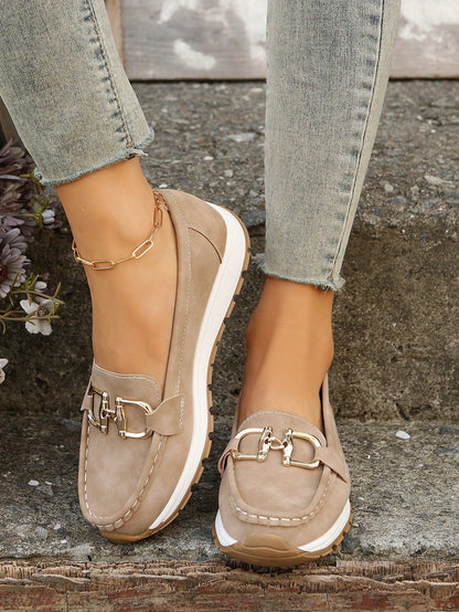 Damen Loafers Elegantes Metalldesign