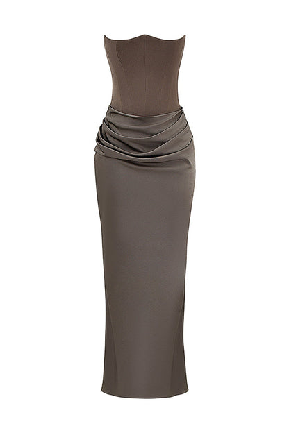 Trägerloses Maxi-Kleid Korsett-Dress