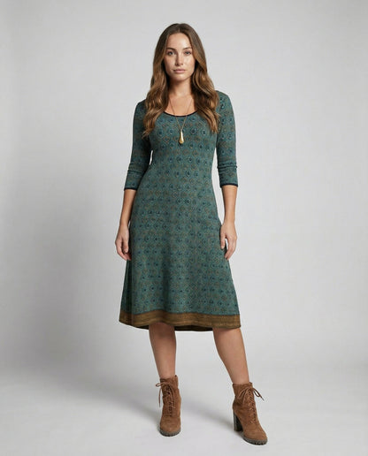 Norvielle Damen Midi Kleid Boho Chic