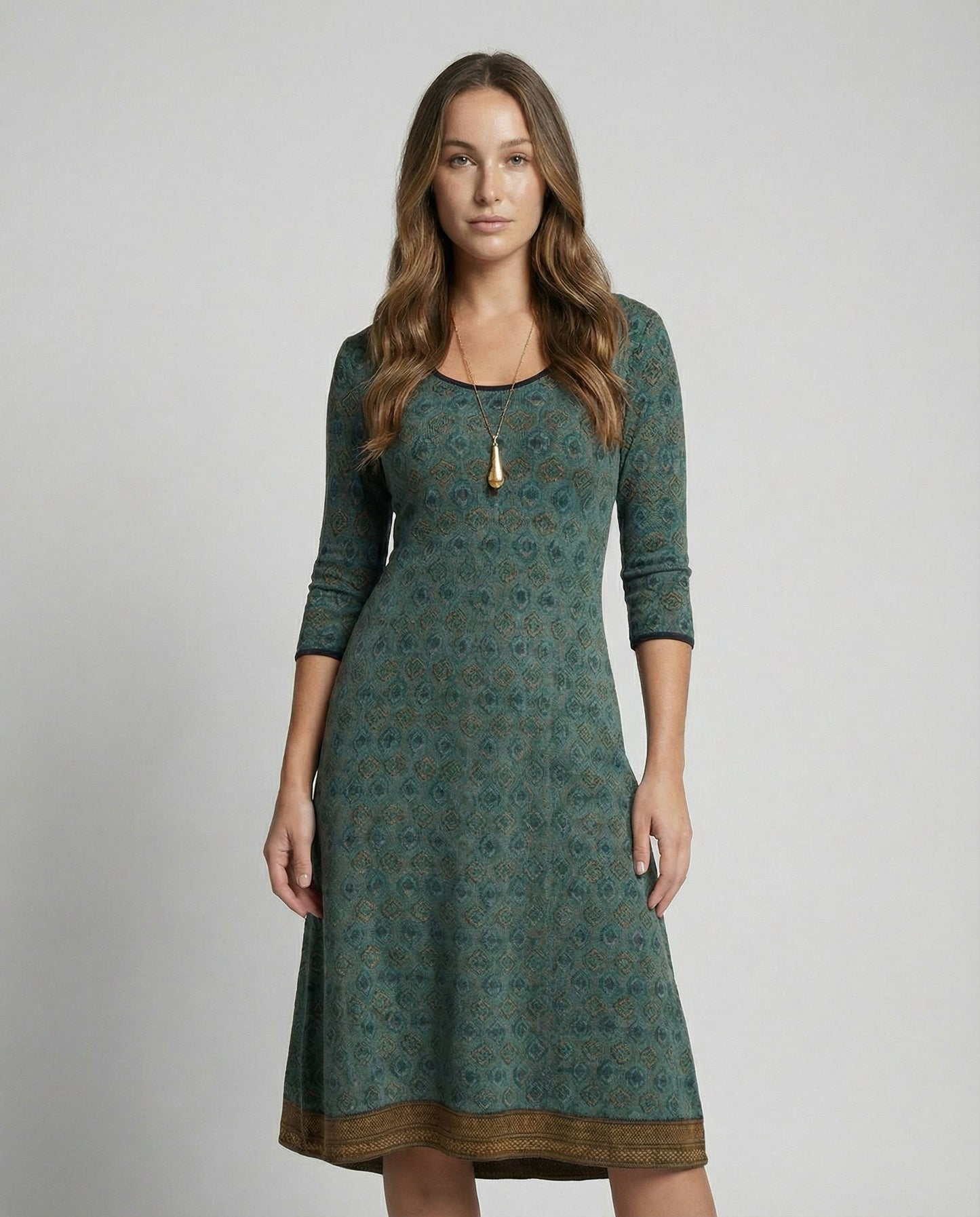 Norvielle Damen Midi Kleid Boho Chic - Norvielle