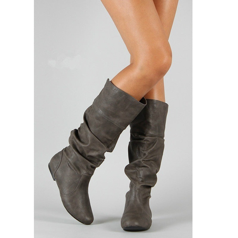 Damen Knöchelhohe Stiefel Kunstleder Lässig