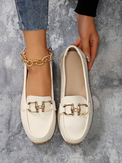 Damen Loafers Elegantes Metalldesign