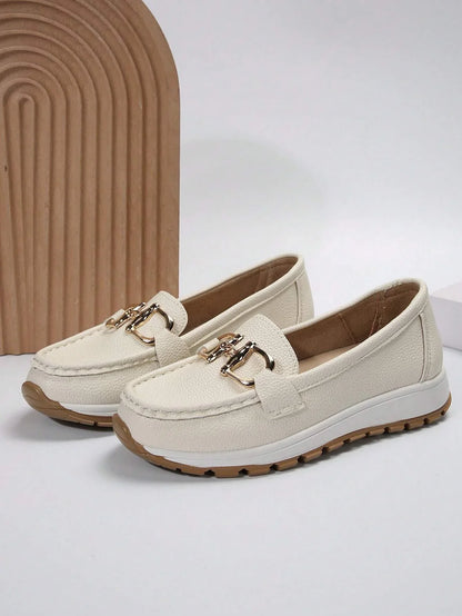 Damen Loafers Elegantes Metalldesign