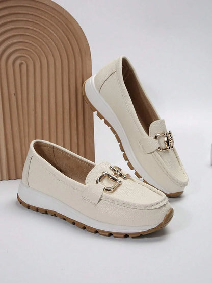 Damen Loafers Elegantes Metalldesign