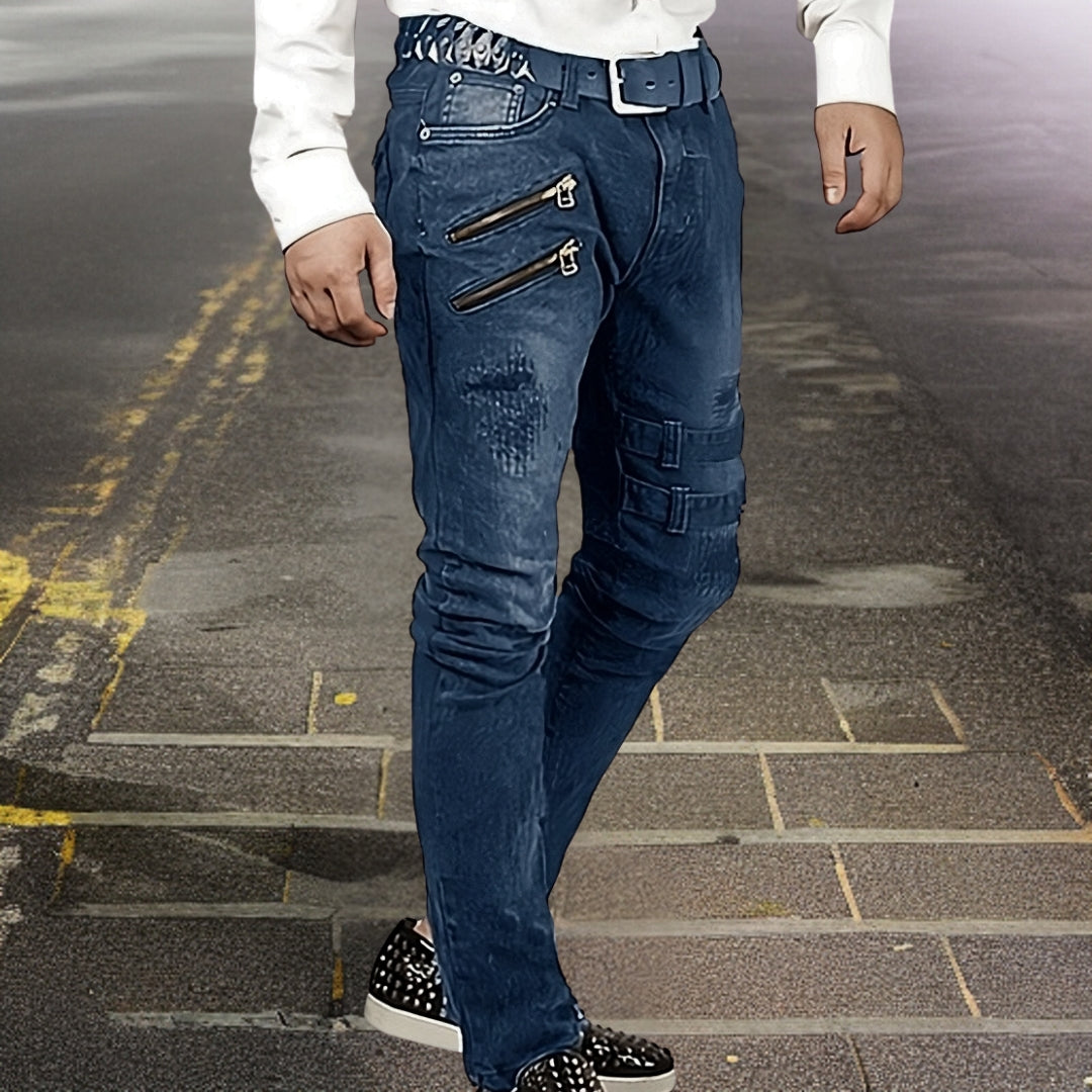 Norvielle Herren Motorradhosen Leder