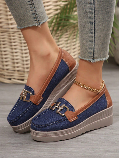 Damen Loafers Elegantes Metalldesign
