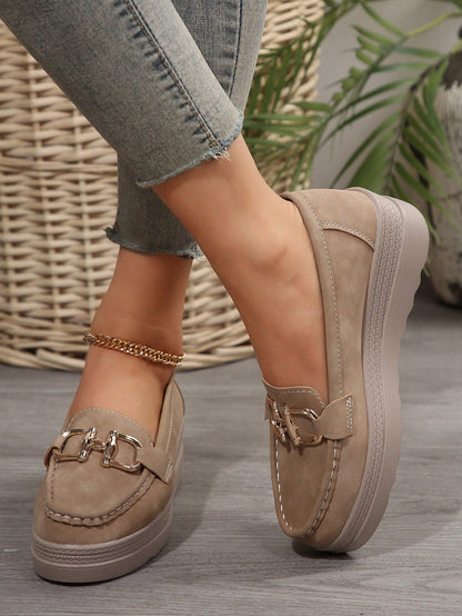 Damen Loafers Elegantes Metalldesign