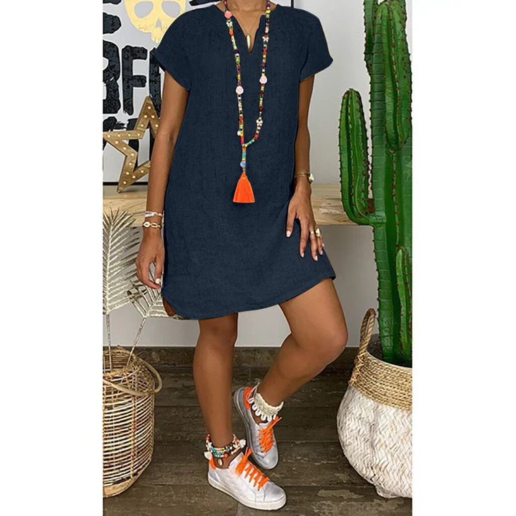 Gina Damen Komfortkleid Locker Geschnitten