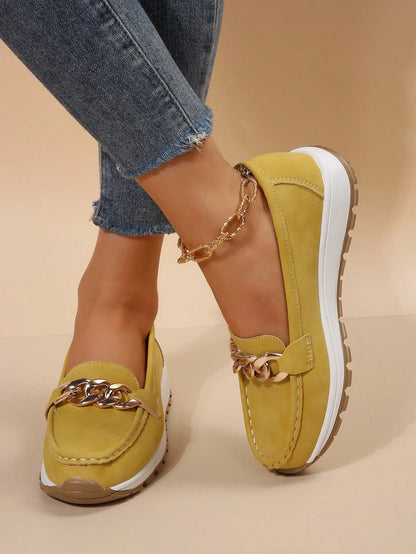 Damen Loafers Elegantes Metalldesign