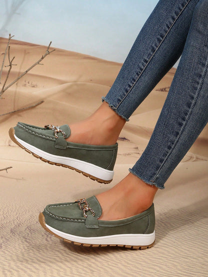 Damen Loafers Elegantes Metalldesign