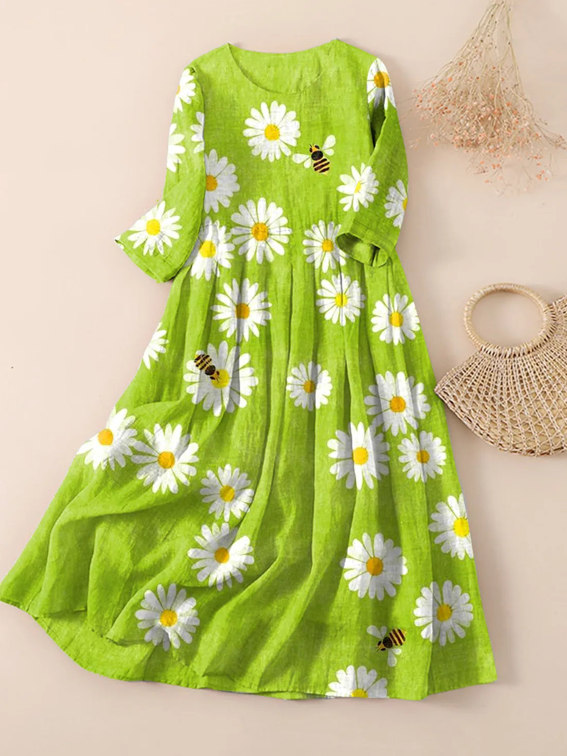 Damen Kleid Norvielle Blumenmuster Sommerkleid - Norvielle