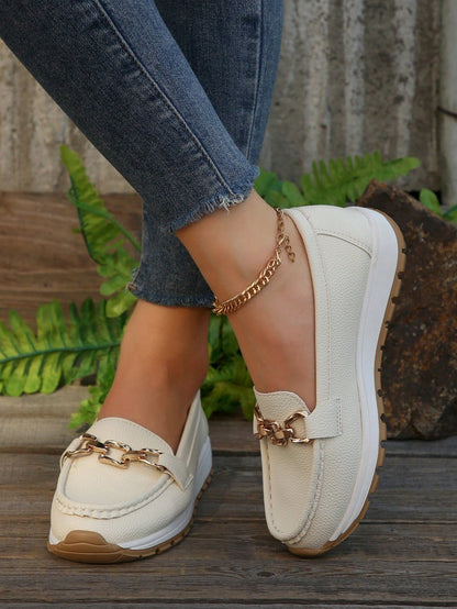 Damen Loafers Elegantes Metalldesign