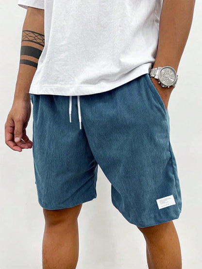 Herren Sommer Shorts Lässig Kordelzug Beige