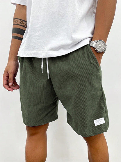 Herren Sommer Shorts Lässig Kordelzug Beige