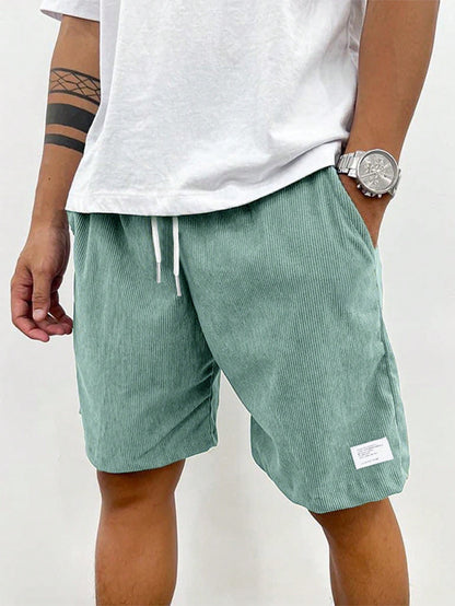 Herren Sommer Shorts Lässig Kordelzug Beige