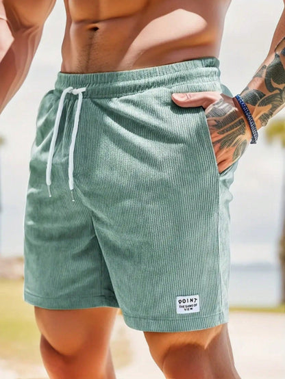 Herren Sommer Shorts Lässig Kordelzug Beige