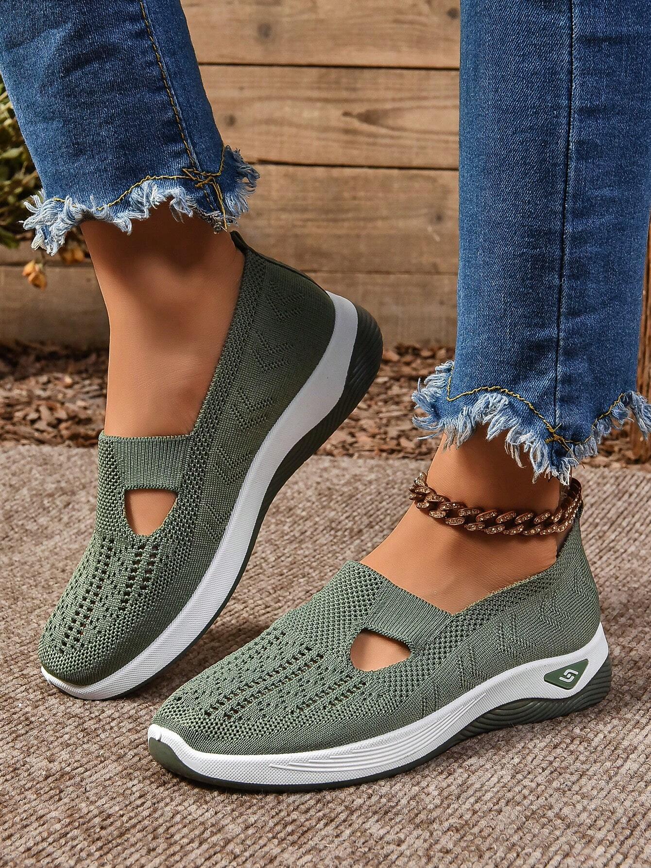 Damen Slip-On Schuhe Causal Leder