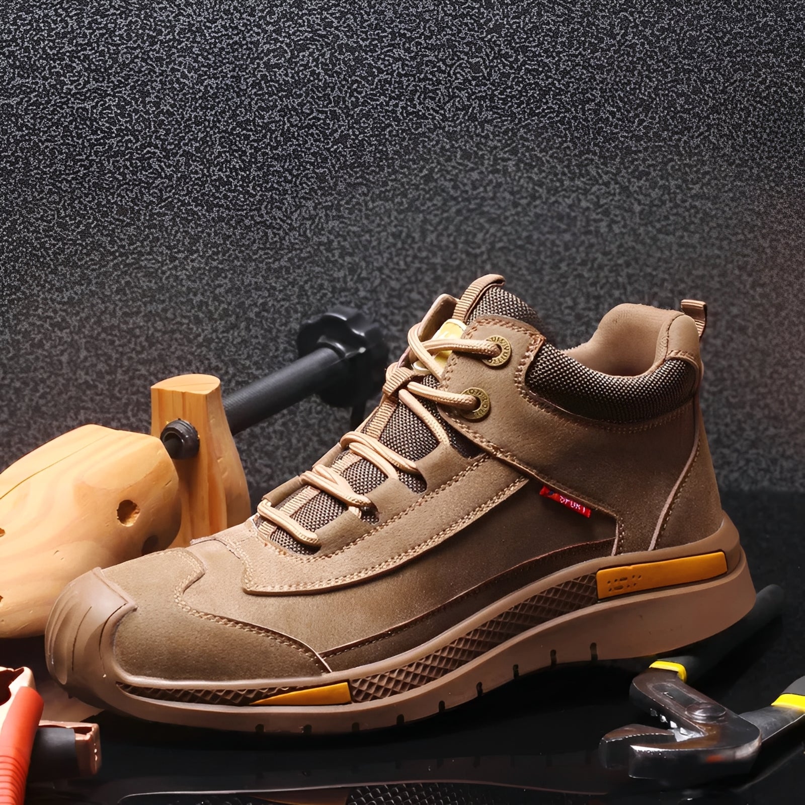 Herren Wanderschuhe Wasserdicht Stahlkappe Schwarz - Norvielle