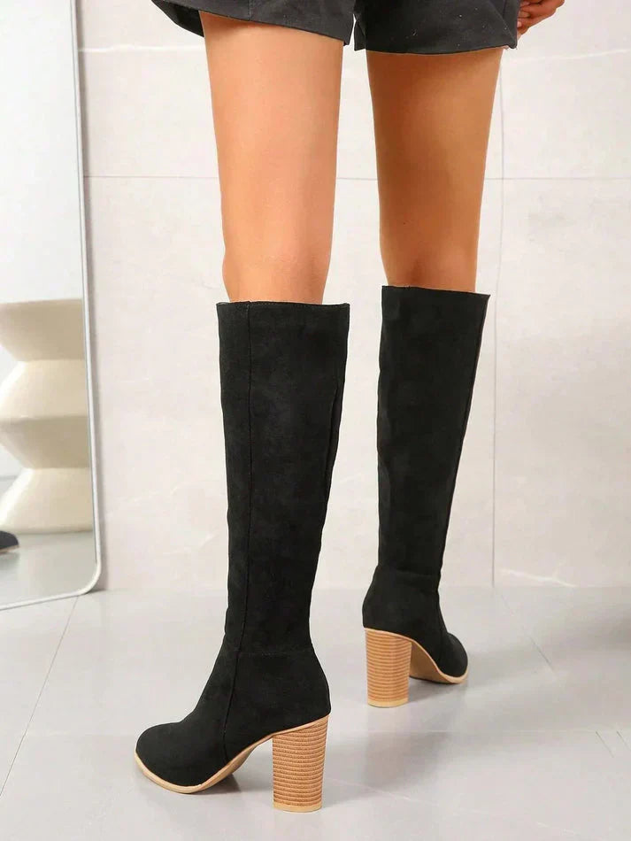 Norvielle Damen Kniehohe Stiefel mit Absatz