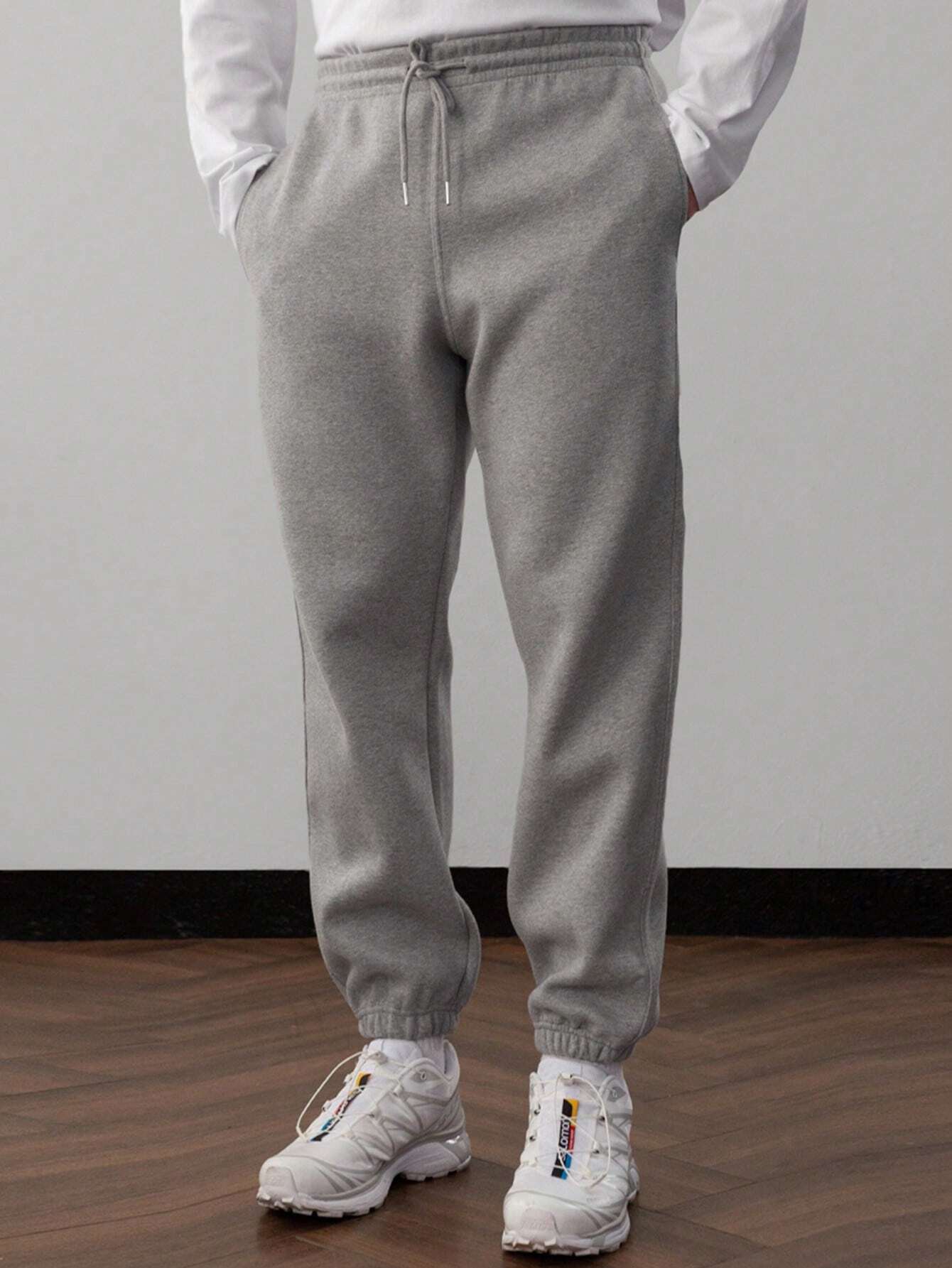 Herren Unifarbene Jogginganzug Kapuzenpulli und Hose