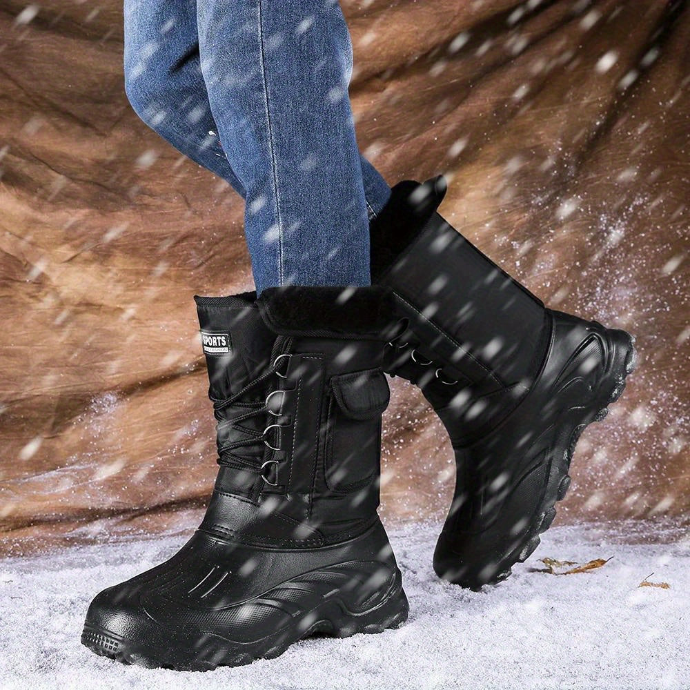 Herren Winterschuhe Wasserdicht Hochschnitt Schnürung Warmfutter