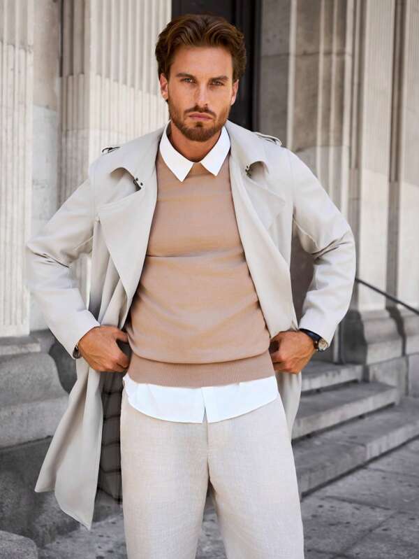 Norvielle Herren Trenchcoat Trendig
