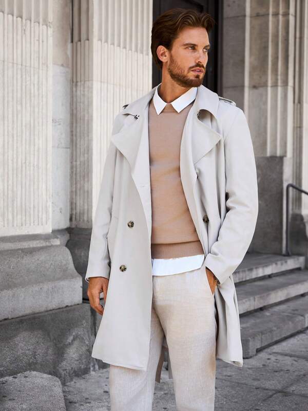 Norvielle Herren Trenchcoat Trendig