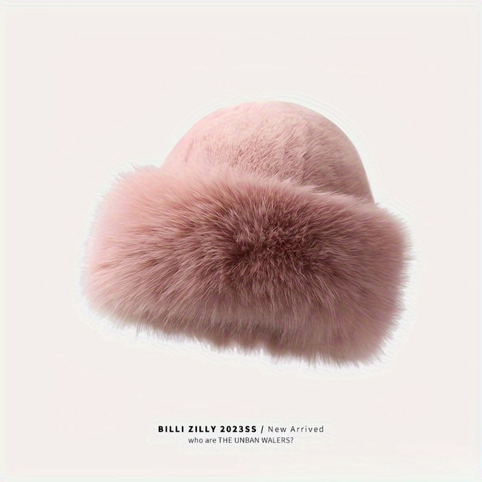 Damenmütze Rosa Warm aus Kunstfell für Winter