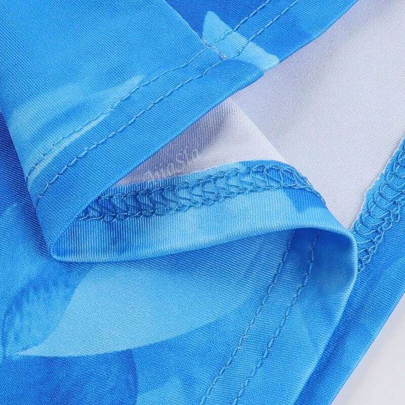 Damen Sommerkleid Aquarell-Druck Spaghettiträger Lang